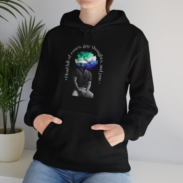 Gay Flag Hoodie Valentine's Day Unisex Size - Head Full Of Roses - Image 14