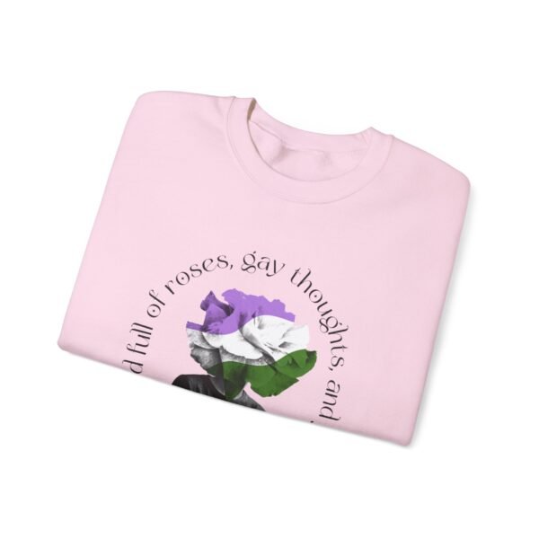 Genderqueer Flag Heavy Blend Crewneck Sweatshirt Valentines Day Unisex Size - Head Full Of Roses - Image 15