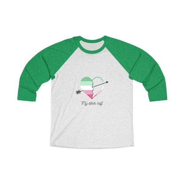 Abrosexual Flag Tri-Blend Raglan Tee Valentines Day Unisex Size - My Other Half - Image 5