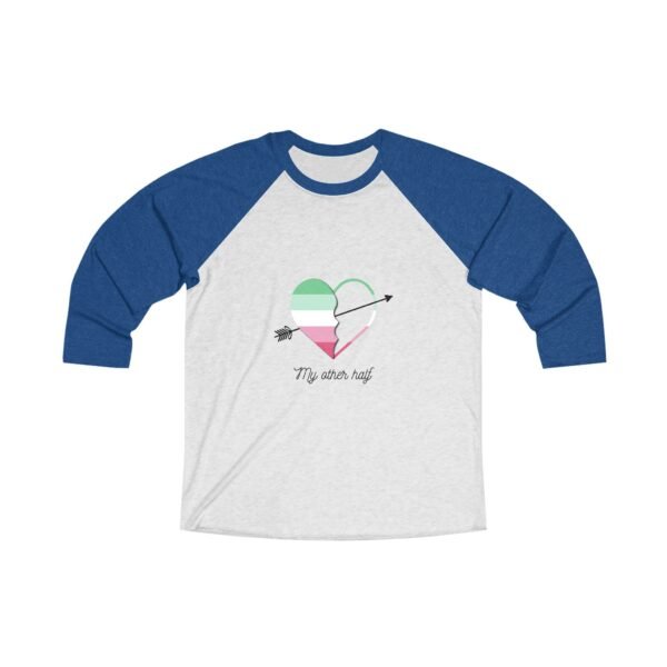 Abrosexual Flag Tri-Blend Raglan Tee Valentines Day Unisex Size - My Other Half - Image 7