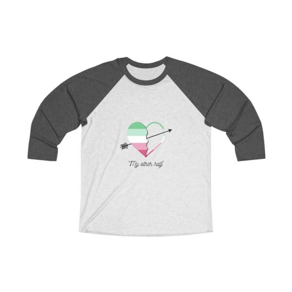 Abrosexual Flag Tri-Blend Raglan Tee Valentines Day Unisex Size - My Other Half