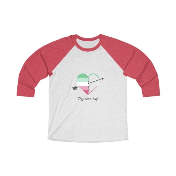 Abrosexual Flag Tri-Blend Raglan Tee Valentines Day Unisex Size - My Other Half - Image 3