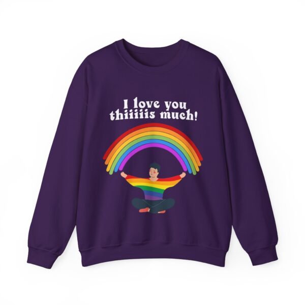 LGBT Flag Heavy Blend Crewneck Sweatshirt Valentines Day Unisex Size - I Love You Thiiiis Much - Image 13