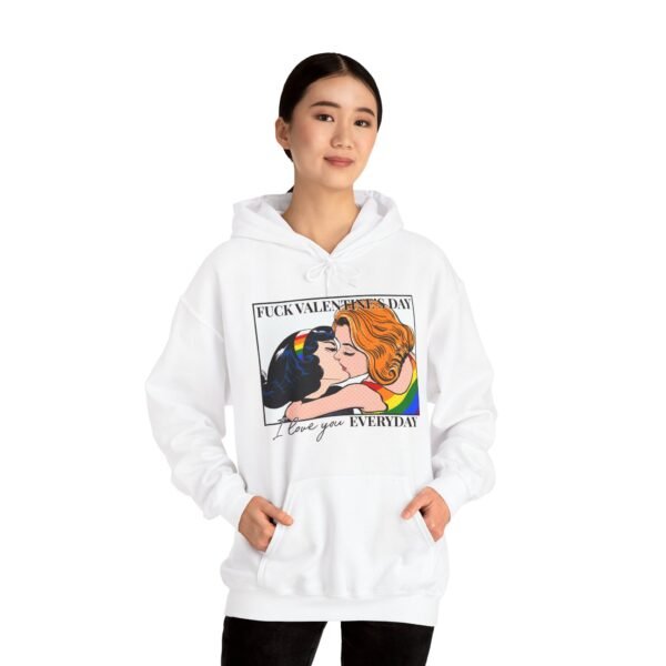 LGBTQ Hoodie Valentine's Day Unisex Size - Fuck Valentine's Day - Image 3