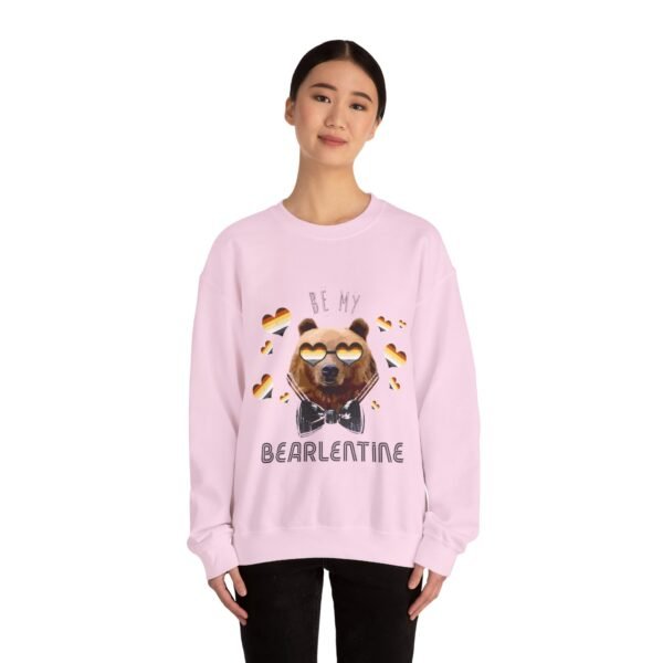 Bear Flag Heavy Blend Crewneck Sweatshirt Valentines Day Unisex Size - Be My Bearlentine - Image 16