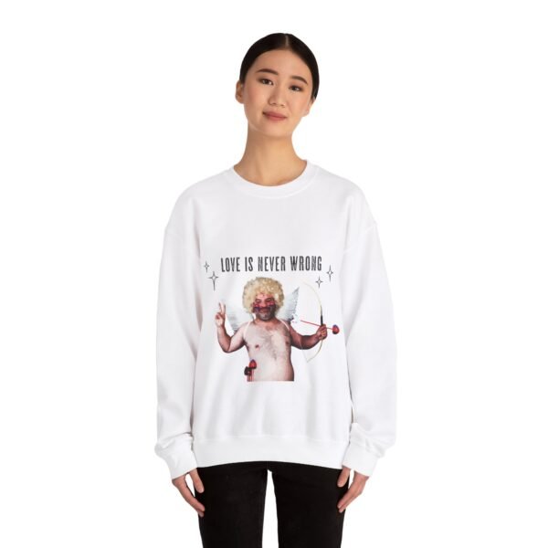 Polyamory Flag Heavy Blend Crewneck Sweatshirt Valentines Day Unisex Size - Love Is Never Wrong - Image 4