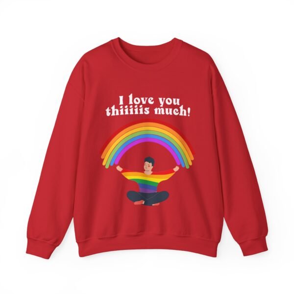 LGBT Flag Heavy Blend Crewneck Sweatshirt Valentines Day Unisex Size - I Love You Thiiiis Much - Image 17