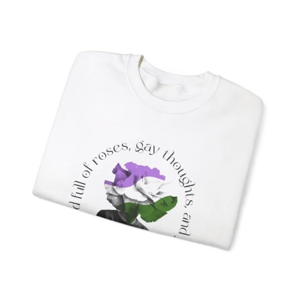 Genderqueer Flag Heavy Blend Crewneck Sweatshirt Valentines Day Unisex Size - Head Full Of Roses - Image 3