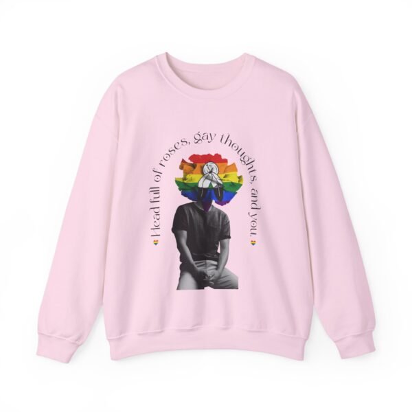 Two Spirit Flag Heavy Blend Crewneck Sweatshirt Valentines Day Unisex Size - Head Full Of Roses - Image 9