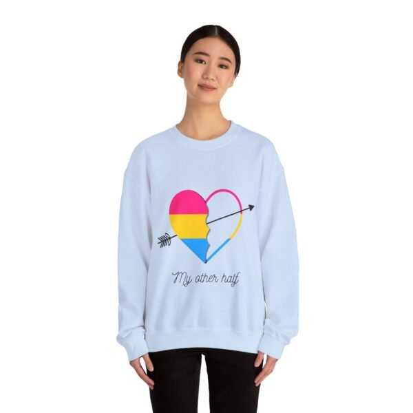 Pansexual Flag Heavy Blend Crewneck Sweatshirt Valentines Day Unisex Size - My Other Half - Image 12