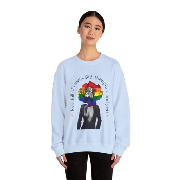 Two Spirit Flag Heavy Blend Crewneck Sweatshirt Valentines Day Unisex Size - Head Full Of Roses - Image 12