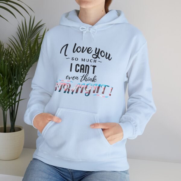 Transgender Flag Hoodie Valentine's Day Unisex Size - I Can't Even Think Straight - Image 21