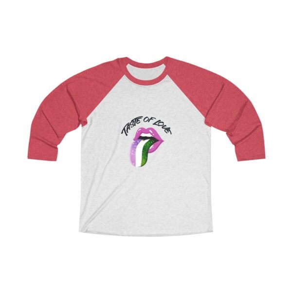 Genderqueer Flag Tri-Blend Raglan Tee Valentines Day Unisex Size - Taste Of Love - Image 3