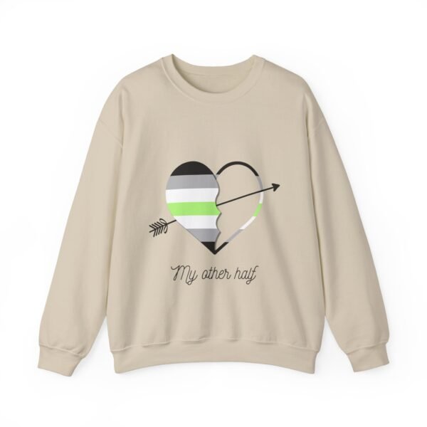 Agender Flag Heavy Blend Crewneck Sweatshirt Valentines Day Unisex Size - My Other Half - Image 5