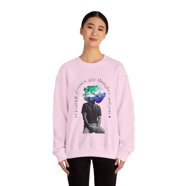 Gay Flag Heavy Blend Crewneck Sweatshirt Valentines Day Unisex Size - Head Full Of Roses - Image 16