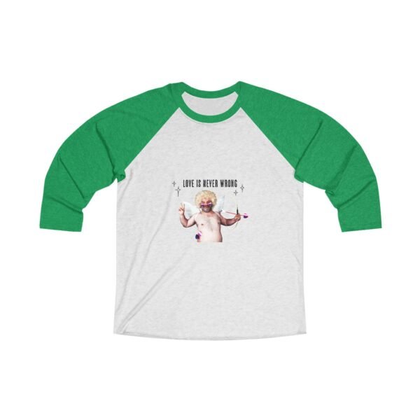 Gender Fluid Flag Tri-Blend Raglan Tee Valentines Day Unisex Size - Love Is Never Wrong - Image 5