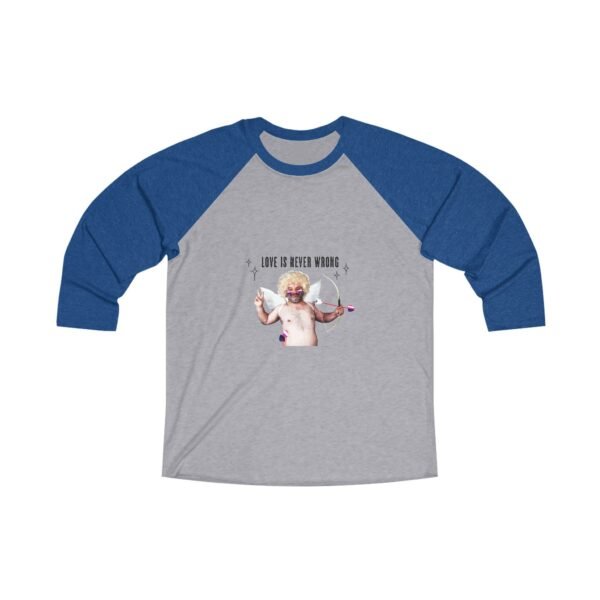 Gender Fluid Flag Tri-Blend Raglan Tee Valentines Day Unisex Size - Love Is Never Wrong - Image 7