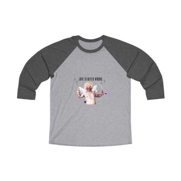 Gender Fluid Flag Tri-Blend Raglan Tee Valentines Day Unisex Size - Love Is Never Wrong - Image 9