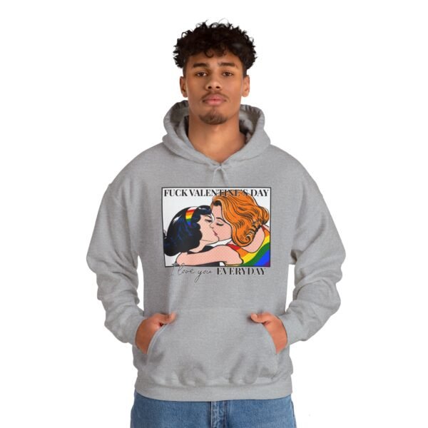 LGBTQ Hoodie Valentine's Day Unisex Size - Fuck Valentine's Day - Image 11