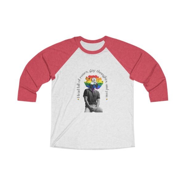 Two Spirit Flag Tri-Blend Raglan Tee Valentines Day Unisex Size - Head Full Of Roses - Image 3