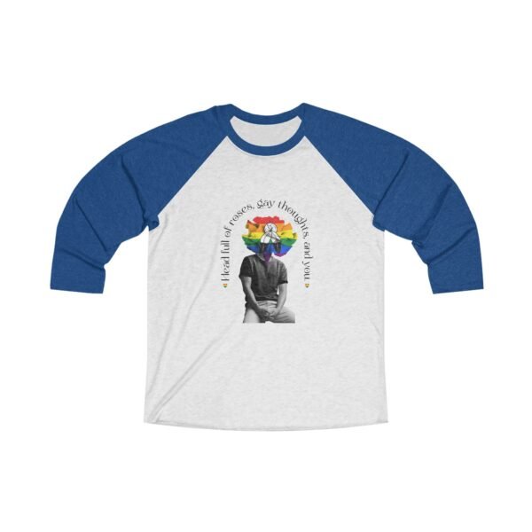 Two Spirit Flag Tri-Blend Raglan Tee Valentines Day Unisex Size - Head Full Of Roses - Image 7