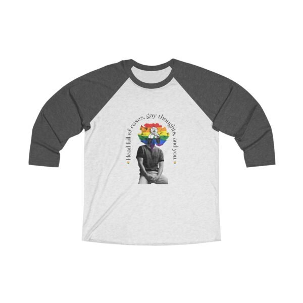 Two Spirit Flag Tri-Blend Raglan Tee Valentines Day Unisex Size - Head Full Of Roses