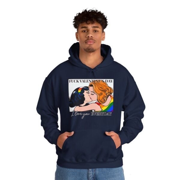 LGBTQ Hoodie Valentine's Day Unisex Size - Fuck Valentine's Day - Image 25