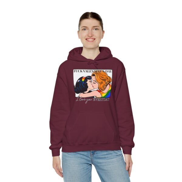 LGBTQ Hoodie Valentine's Day Unisex Size - Fuck Valentine's Day - Image 19