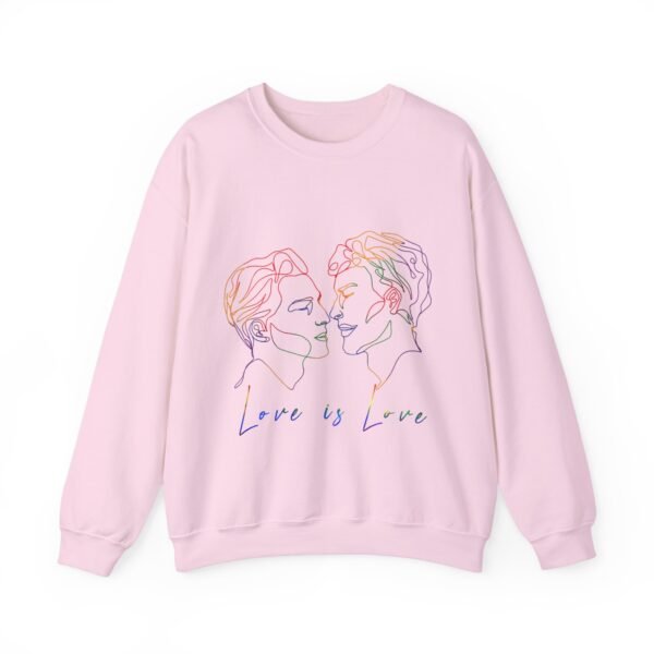 Gay Flag Heavy Blend Crewneck Sweatshirt Valentines Day Unisex Size - Love Is Love - Image 13