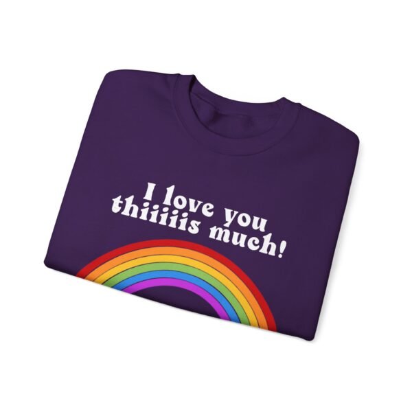 LGBT Flag Heavy Blend Crewneck Sweatshirt Valentines Day Unisex Size - I Love You Thiiiis Much - Image 15