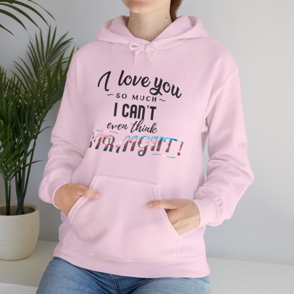 Transgender Flag Hoodie Valentine's Day Unisex Size - I Can't Even Think Straight - Image 28