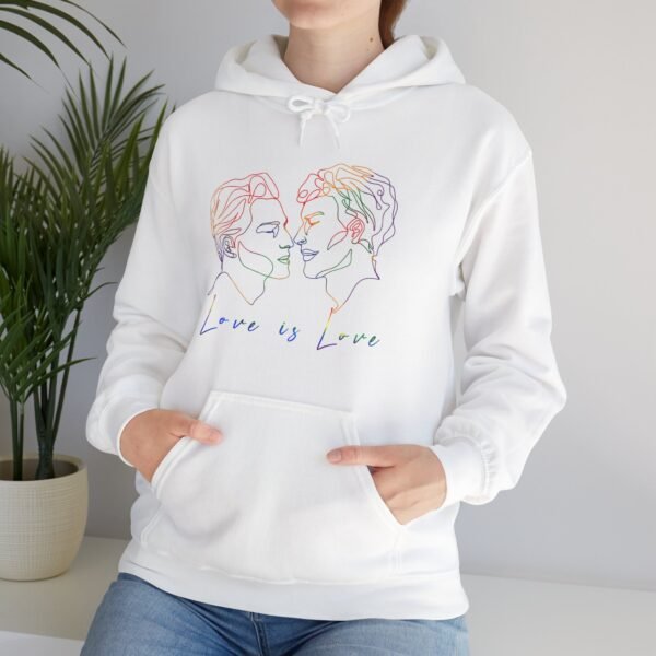 Gay Flag Hoodie Valentine's Day Unisex Size - Love Is Love - Image 9