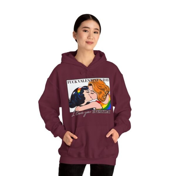 LGBTQ Hoodie Valentine's Day Unisex Size - Fuck Valentine's Day - Image 17