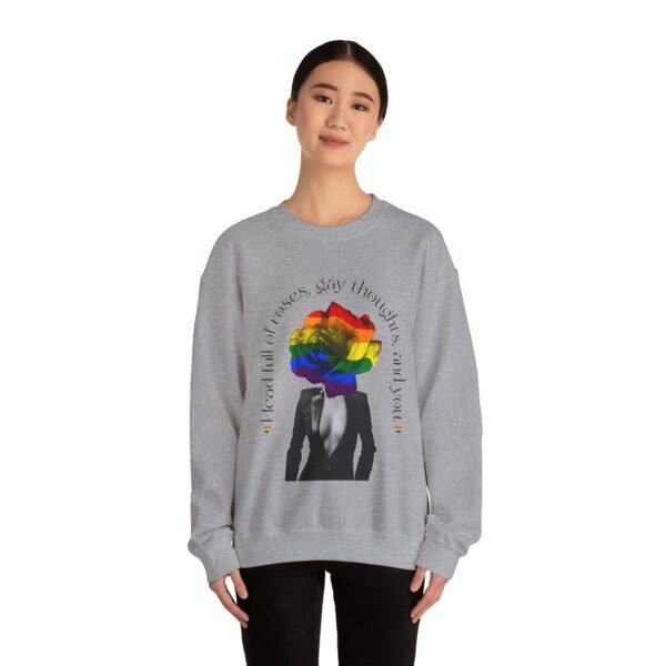 LGBT Flag Heavy Blend Crewneck Sweatshirt Valentines Day Unisex Size - Head Full Of Roses - Image 12