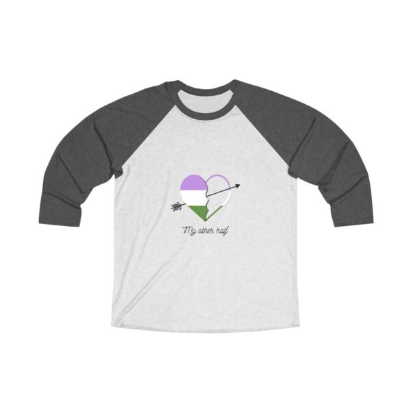Genderqueer Flag Tri-Blend Raglan Tee Valentines Day Unisex Size - My Other Half