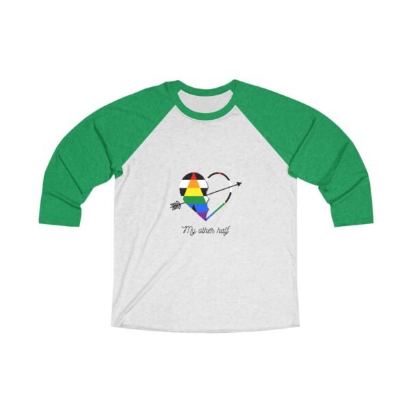 Straight Ally Flag Tri-Blend Raglan Tee Valentines Day Unisex Size - My Other Half - Image 5