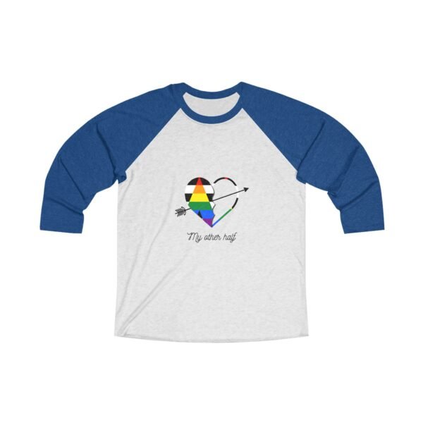 Straight Ally Flag Tri-Blend Raglan Tee Valentines Day Unisex Size - My Other Half - Image 7