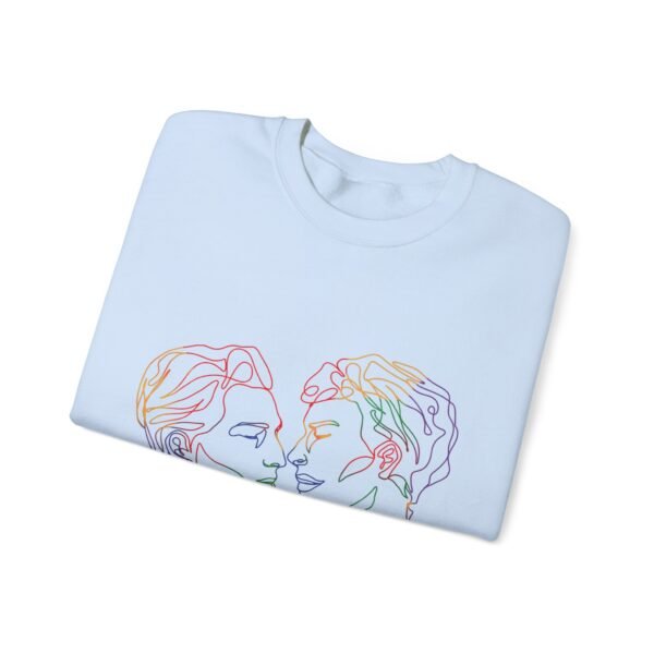 Gay Flag Heavy Blend Crewneck Sweatshirt Valentines Day Unisex Size - Love Is Love - Image 11