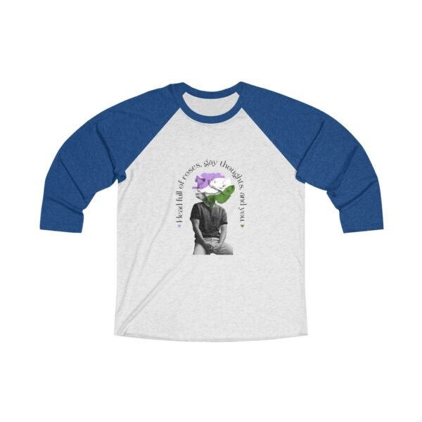 Genderqueer Flag Tri-Blend Raglan Tee Valentines Day Unisex Size - Head Full Of Roses - Image 7