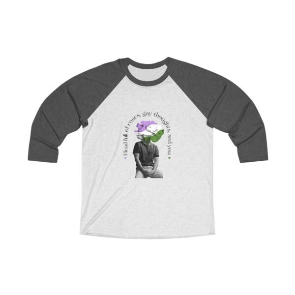 Genderqueer Flag Tri-Blend Raglan Tee Valentines Day Unisex Size - Head Full Of Roses