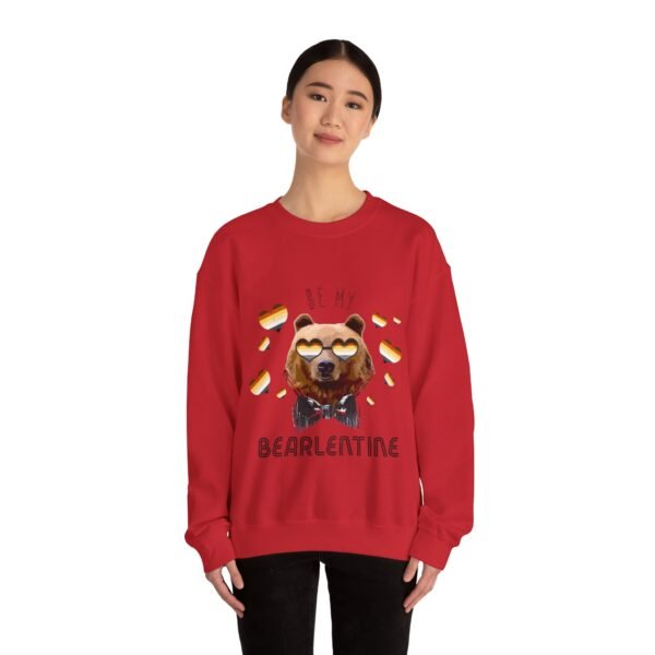 Bear Flag Heavy Blend Crewneck Sweatshirt Valentines Day Unisex Size - Be My Bearlentine - Image 20