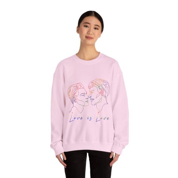 Gay Flag Heavy Blend Crewneck Sweatshirt Valentines Day Unisex Size - Love Is Love - Image 16