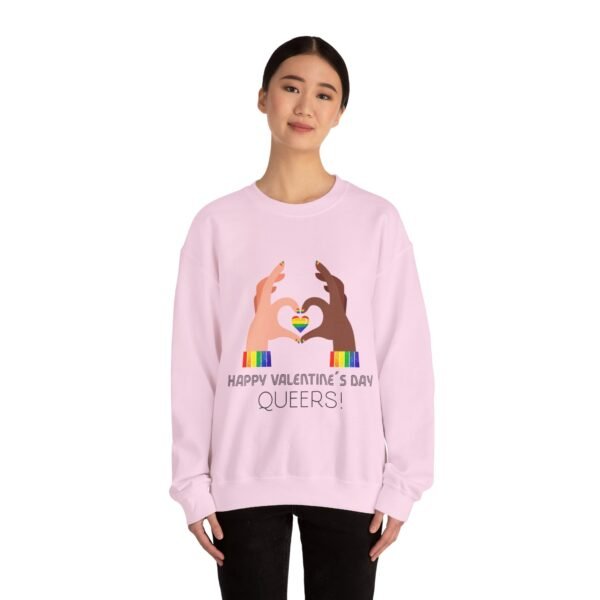 LGBT Flag Heavy Blend Crewneck Sweatshirt Valentines Day Unisex Size - Happy Valentines Day Queers - Image 16