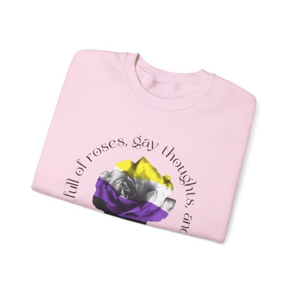Non Binary Flag Heavy Blend Crewneck Sweatshirt Valentines Day Unisex Size - Head Full Of Roses - Image 15