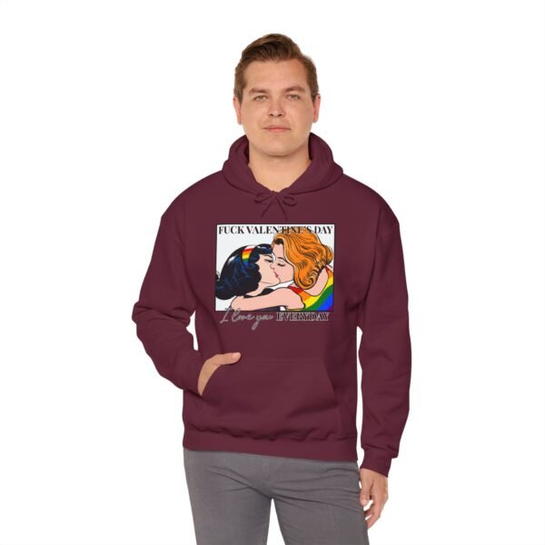 LGBTQ Hoodie Valentine's Day Unisex Size - Fuck Valentine's Day - Image 20