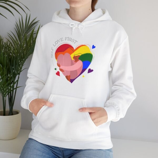 Lgbt Flag Hoodie Valentine's Day Unisex Size - Self Love First - Image 8