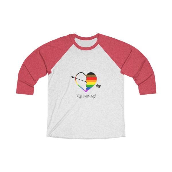 Philadelphia Flag Tri-Blend Raglan Tee Valentines Day Unisex Size - My Other Half - Image 3