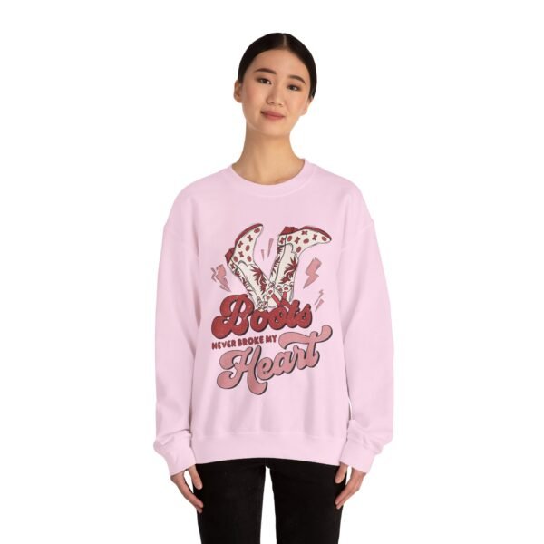 Heavy Blend Crewneck Sweatshirt Valentines Day Unisex Size - Boots Never Broke My Heart - Image 16