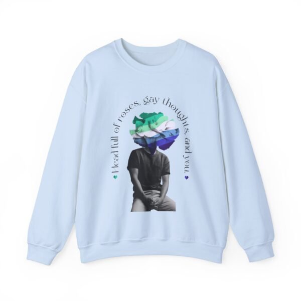 Gay Flag Heavy Blend Crewneck Sweatshirt Valentines Day Unisex Size - Head Full Of Roses - Image 9