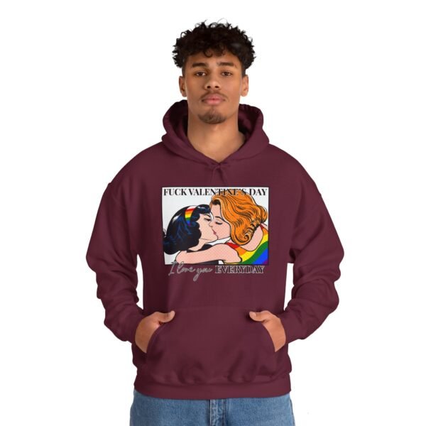 LGBTQ Hoodie Valentine's Day Unisex Size - Fuck Valentine's Day - Image 18